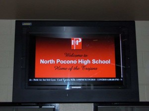 Pocono High School LCD Enclosure Digital Signage in Education - Information screen in high school
