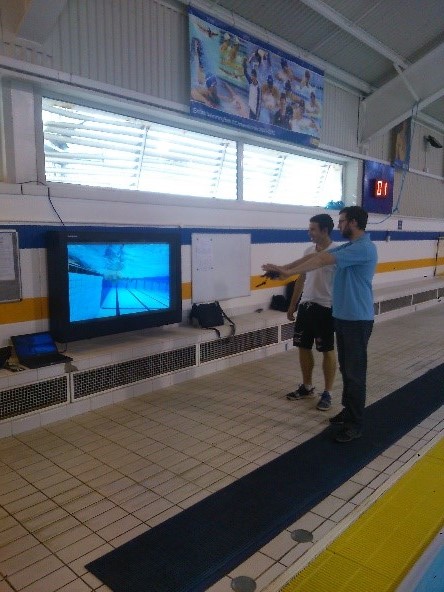 Poolside digital signage