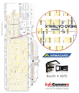 find-armagard-at infocomm11-floorplan floorplan of infocomm11 indicating where the armagard booth #4370 will bee