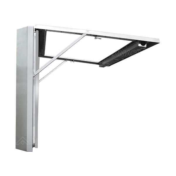 Food processing TV enclosure open-side view.