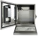 SENC-300 Waterproof Computer Enclosure with integrated keyboard - view from front with open door